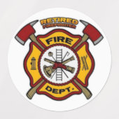 RETIRED FIREFIGHTER ETIKETTEN (Design 1)