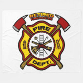 RETIRED FIREFIGHTER FLEECEDECKE (Vorderseite (Horizontal))