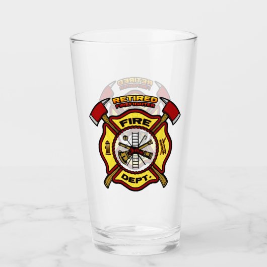 RETIRED FIREFIGHTER GLAS (Vorderseite)