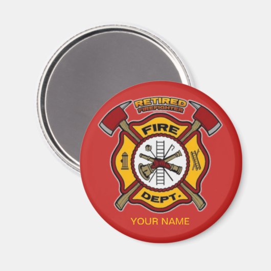 RETIRED FIREFIGHTER MAGNET (Vorderseite/Rückseite)
