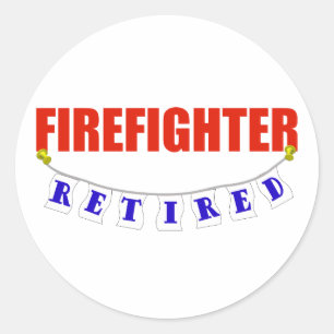 RETIRED FIREFIGHTER RUNDER AUFKLEBER