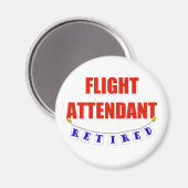 RETIRED FLIGHT ATTENDDANT MAGNET (Vorderseite/Rückseite)