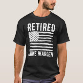 Retired Game Warden Profession American Flag T-Shirt (Vorderseite)