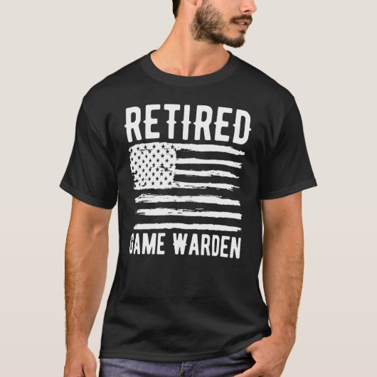 Retired Game Warden Profession American Flag T-Shirt (Vorderseite)