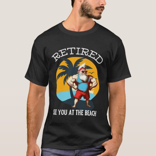 Retired Gnome Retro Buff Gnome The Beach Dad Gnome T-Shirt (Vorderseite)