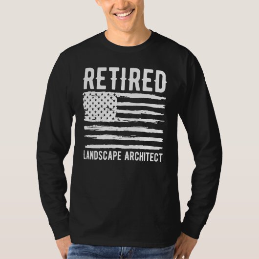 Retired Landscape Architect Profession American Fl T-Shirt (Vorderseite)