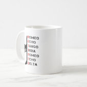 Retired Lot 2026 Phonetic Alphabet Retirement Gift Kaffeetasse (Vorderseite Links)