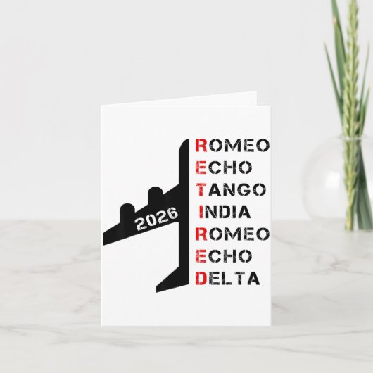 Retired Lot 2026 Phonetic Alphabet Retirement Gift Karte (Vorderseite)