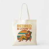 Retired & Lovin’ It Retro Sunset Funny Retirement Tragetasche (Vorne)