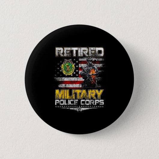 Retired Military Lice Veterans Day Patriotic Memor Button (Vorderseite)