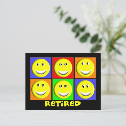 "RETIRED" Multi-Design Postkarte (Stehend Vorderseite)