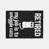 Retired My Job Is To Snuggle Cats Funny Retirement Fleecedecke (Vorderseite (Horizontal))