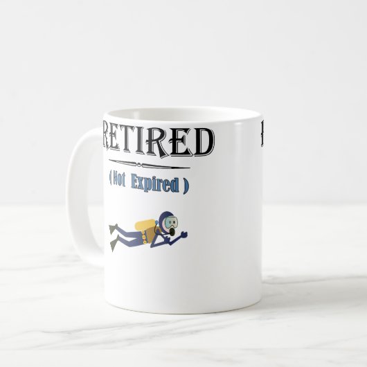 Retired Not Expired Scuba Diving Kaffeetasse (Vorderseite Links)