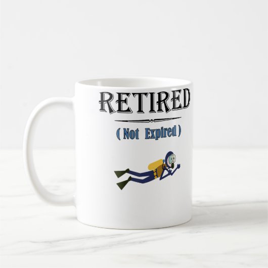 Retired Not Expired Scuba Diving Kaffeetasse (Links)