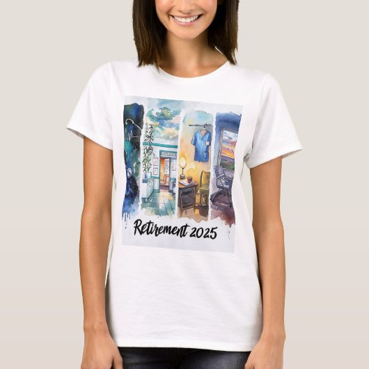 Retired Nurse 2025 – Scrubs Off, Dine On! T-Shirt (Vorderseite)