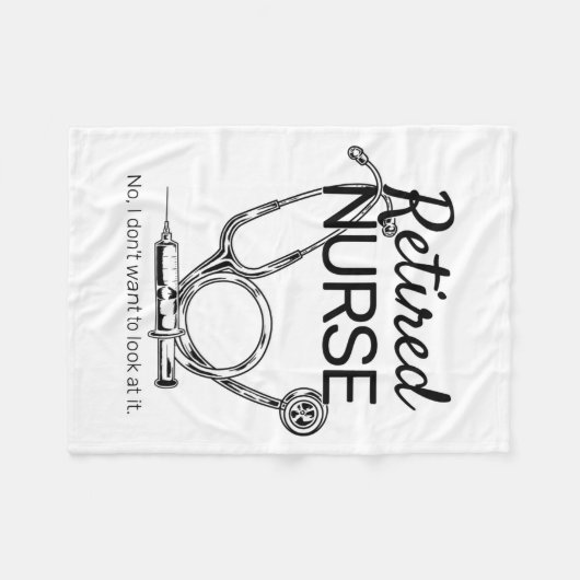 Retired Nurse Funny Nursing Retirement  Fleecedecke (Vorderseite (Horizontal))