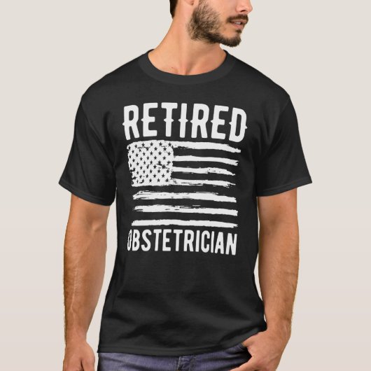 Retired Obstetrician Profession American Flag T-Shirt (Vorderseite)