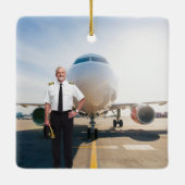 Retired Pilot Airplane Nato Letters Custom Photo Keramikornament (Rückseite)