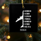 Retired Pilot Airplane Nato Letters Custom Photo Keramikornament