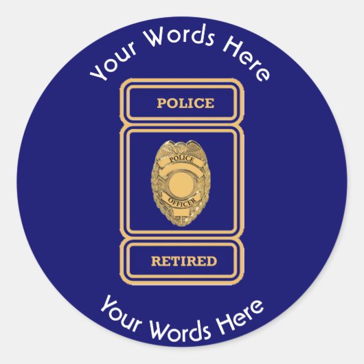 Retired Police Officer Shield Runder Aufkleber (Vorderseite)