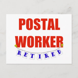 RETIRED POSTAL WORKER POSTKARTE