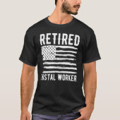 Retired Postal Worker Profession American Flag T-Shirt (Vorderseite)