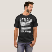 Retired Postal Worker Profession American Flag T-Shirt (Vorne ganz)