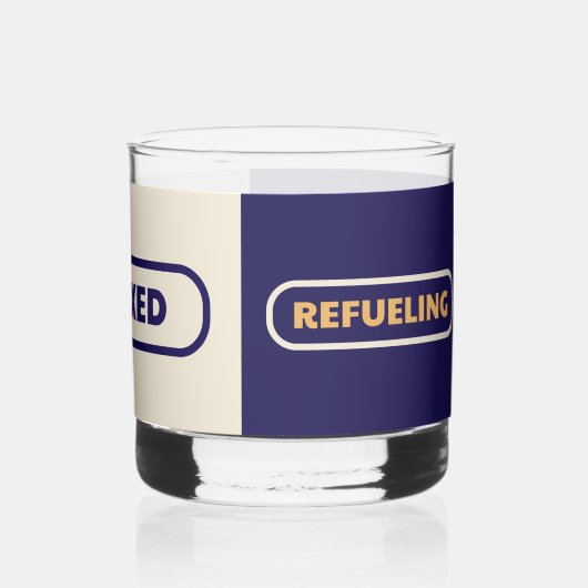 RETIRED, RELAXED, FLÜCHTLINGSTrinkbehälter Set Whiskyglas (Rückseite)