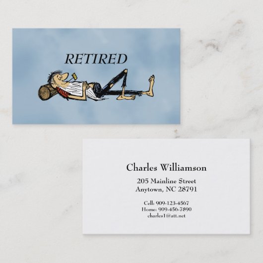 Retired Rip Van Winkle image fun Telefonnummerkarte (Vorne/Hinten)