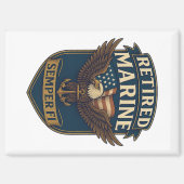 Retired Semper Fi Marine over eagle & flag Magnet (Vorderseite)