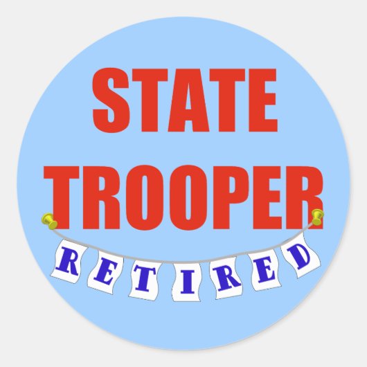 RETIRED STAAT TROOPER RUNDER AUFKLEBER (Vorderseite)