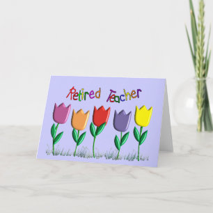 Retired Teacher Tulips Design Gifts Karte