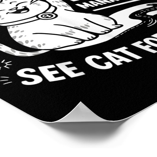 Retired Under New Management - Funny Cat Retiremen Poster (Ecke)