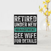 Retired Under New Management, Funny Husband Humor Karte (Gelbe Blume)