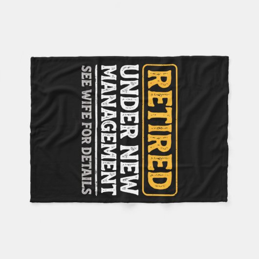 Retired Under New Management Funny Mens Husband Re Fleecedecke (Vorderseite (Horizontal))