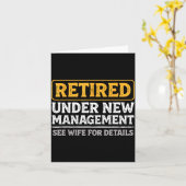 Retired Under New Management Funny Mens Husband Re Karte (Gelbe Blume)