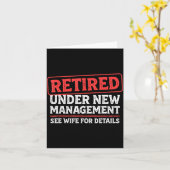 Retired Under New Management Funny Mens Husband Re Karte (Gelbe Blume)