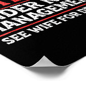 Retired Under New Management Funny Mens Husband Re Poster (Ecke)