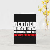 Retired, Under New Management, Funny Retirement Gi Karte (Gelbe Blume)