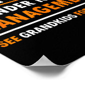 Retired Under New Management Grandkids Funny Retir Poster (Ecke)