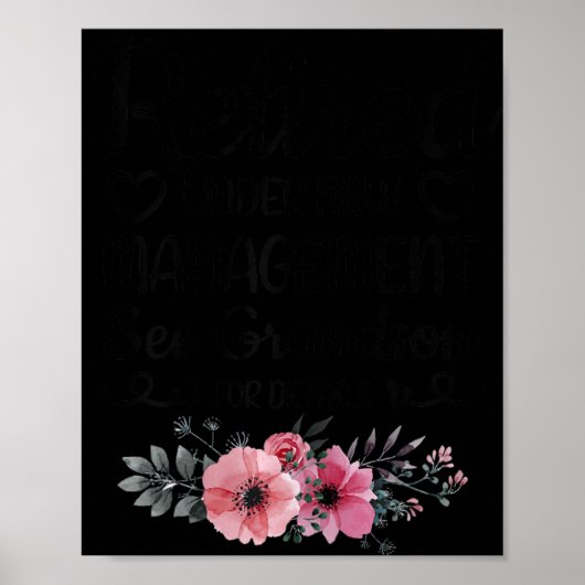 Retired Under New Management Grandson Funny Grandm Poster (Vorne)