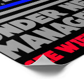 Retired Under New Management Retirement Thin Blue Poster (Ecke)