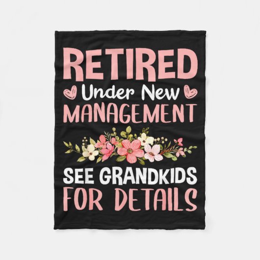 Retired Under New Management See Grandkids Funny R Fleecedecke (Vorderseite)