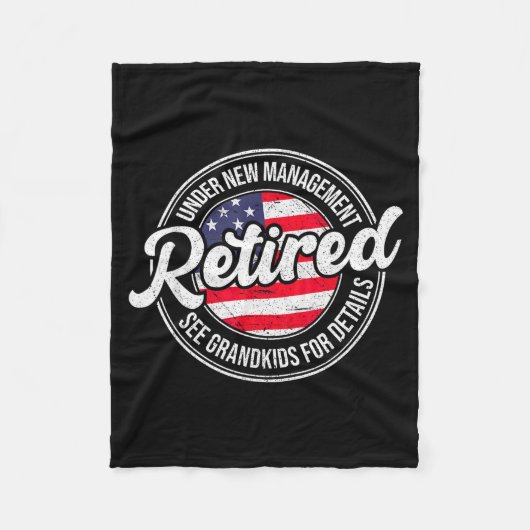 Retired Under New Management See Grandkids Funny R Fleecedecke (Vorderseite)