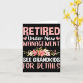 Retired Under New Management See Grandkids Funny R Karte (Gelbe Blume)