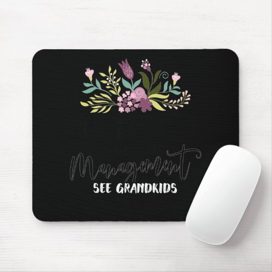 Retired Under New Management See Grandkids Funny R Mousepad (Mit Mouse)