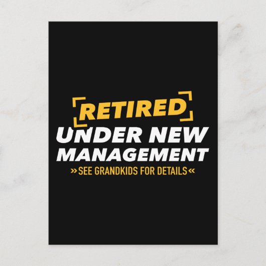 Retired under new management see grandkids postkarte (Vorderseite)