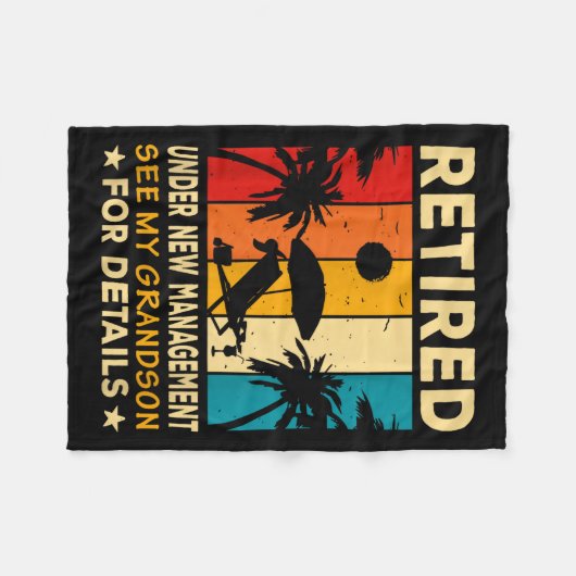 Retired Under New Management See My Grandson Farew Fleecedecke (Vorderseite (Horizontal))