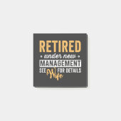 retired under new management see wife for details. post-it klebezettel (Vorderseite)