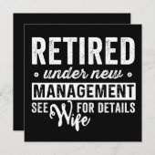 retired under new management see wife for details. save the date (Vorne/Hinten)